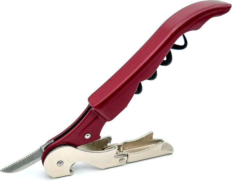 Pulltap's Genuine Classic 500 LEFT-HANDED Waiter's Corkscrew – Double-Hinged Wine Key with Hinged Foil Cutter – Patented Design – Made in Spain – Bordeaux (Burdeos) - Image 1